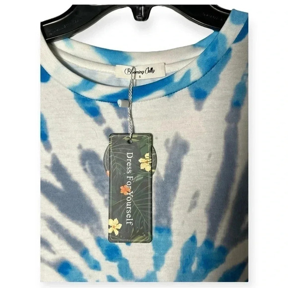 1811. BLOOMING JELLY RUCHED ON EACH SIDE TSHIRT DRESS SIZE SMALL MIDI LENGTH - Picture 5 of 9